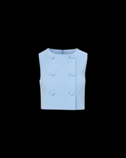 Drexley Cropped Vest in Blue Sky><noscript><img width=