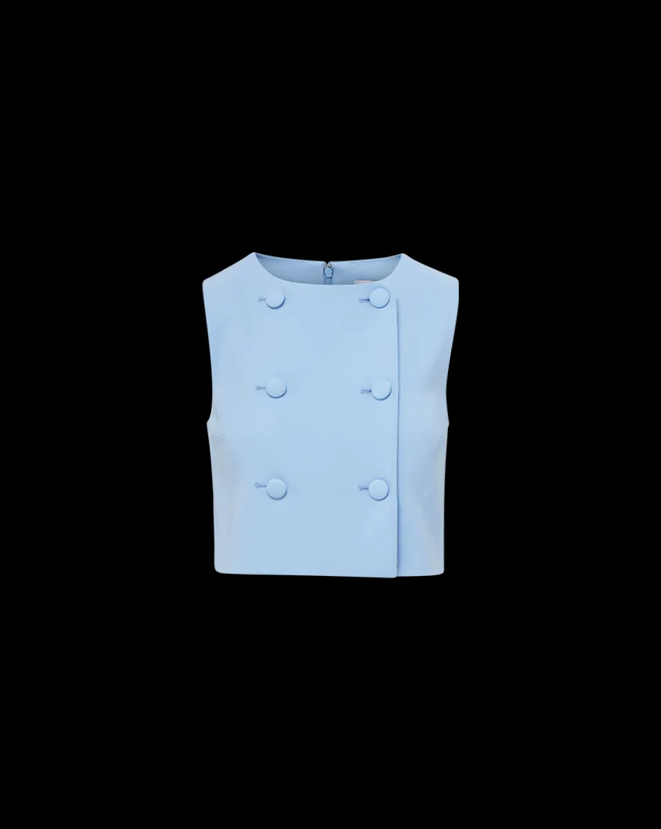 Drexley Cropped Vest in Blue Sky>Veronica Beard Sale