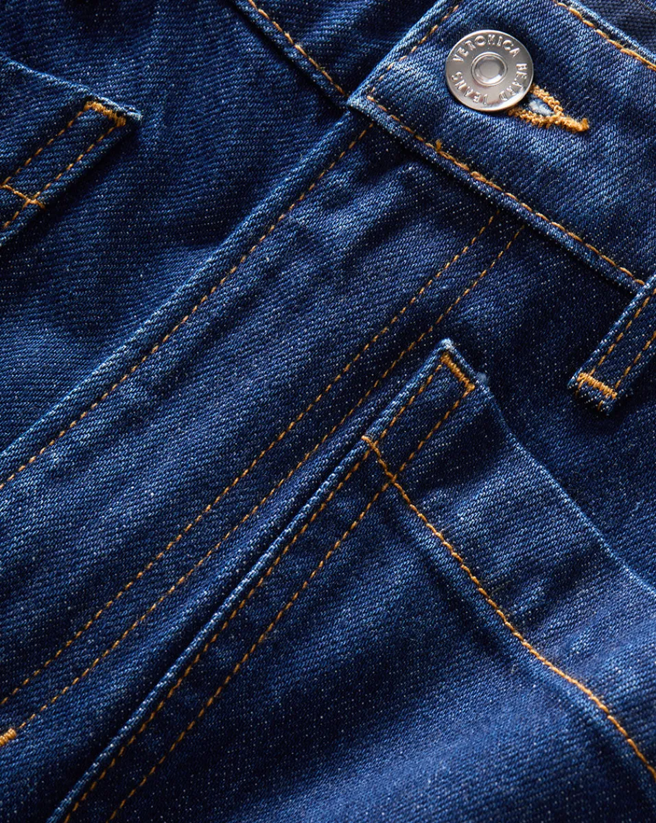 Dylan Cuffed Straight-Leg Jeans in Indigo Denim>Veronica Beard Outlet