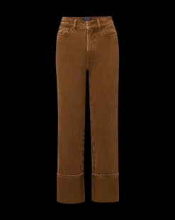 Dylan Cuffed Twill Straight-Leg Pants in Brown><noscript><img width=