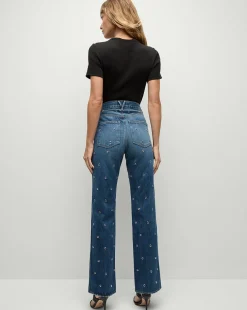 Dylan Grommet Straight-Leg Jeans in Blue Denim><noscript><img width=
