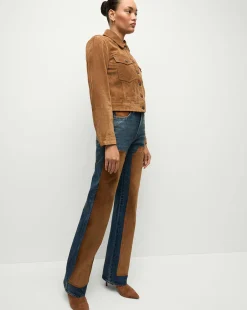 Dylan Suede-Patchwork Straight-Leg Jean in Equinox Blue><noscript><img width=