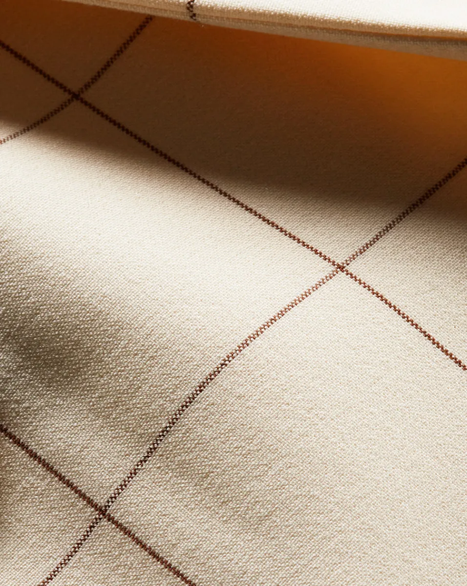 Elara Plaid Skirt in Ecru/Deep Ochre>Veronica Beard Best