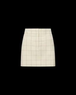 Elara Plaid Skirt in Ecru/Deep Ochre><noscript><img width=