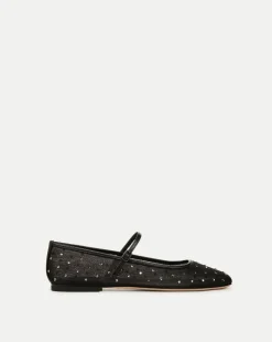 Ellie Crystal Mesh Flat in>Veronica Beard Discount