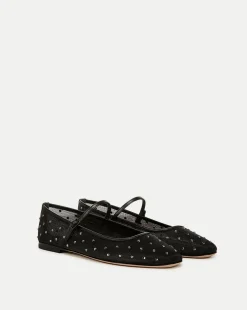 Ellie Crystal Mesh Flat in>Veronica Beard Discount