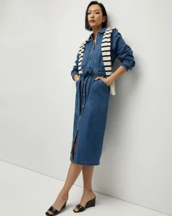 Evelyn Chambray Dress in>Veronica Beard Outlet