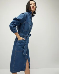 Evelyn Chambray Dress in><noscript><img width=