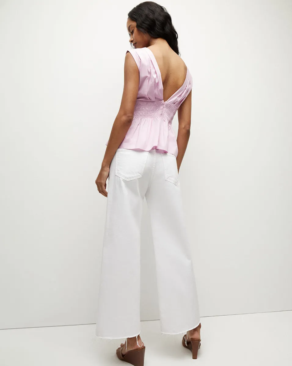 Evra Deep-V Neck Ruffle-Peplum Top>Veronica Beard Hot