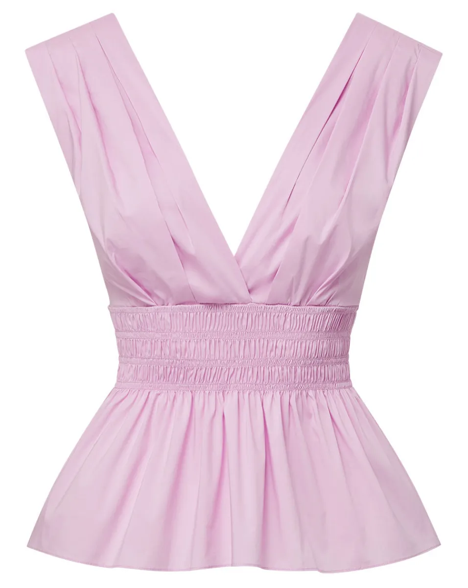 Evra Deep-V Neck Ruffle-Peplum Top>Veronica Beard Hot