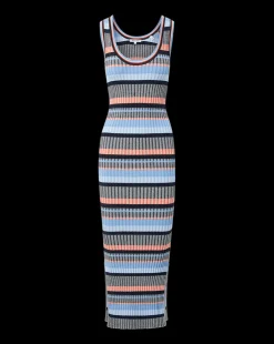 Fabiana Ribbed Dress in Blue Multi><noscript><img width=