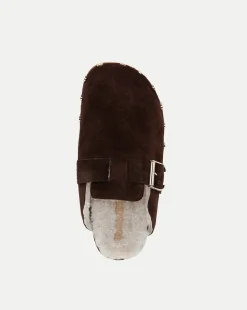 Fern Shearling Clog in Brown Suede><noscript><img width=