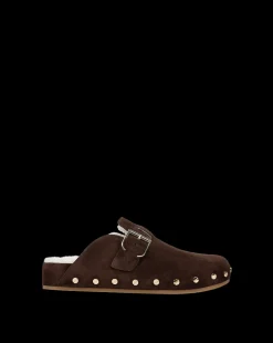 Fern Shearling Clog in Brown Suede><noscript><img width=