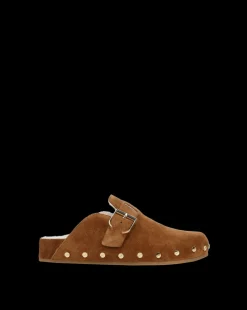 Fern Shearling Clog in Tan Suede><noscript><img width=