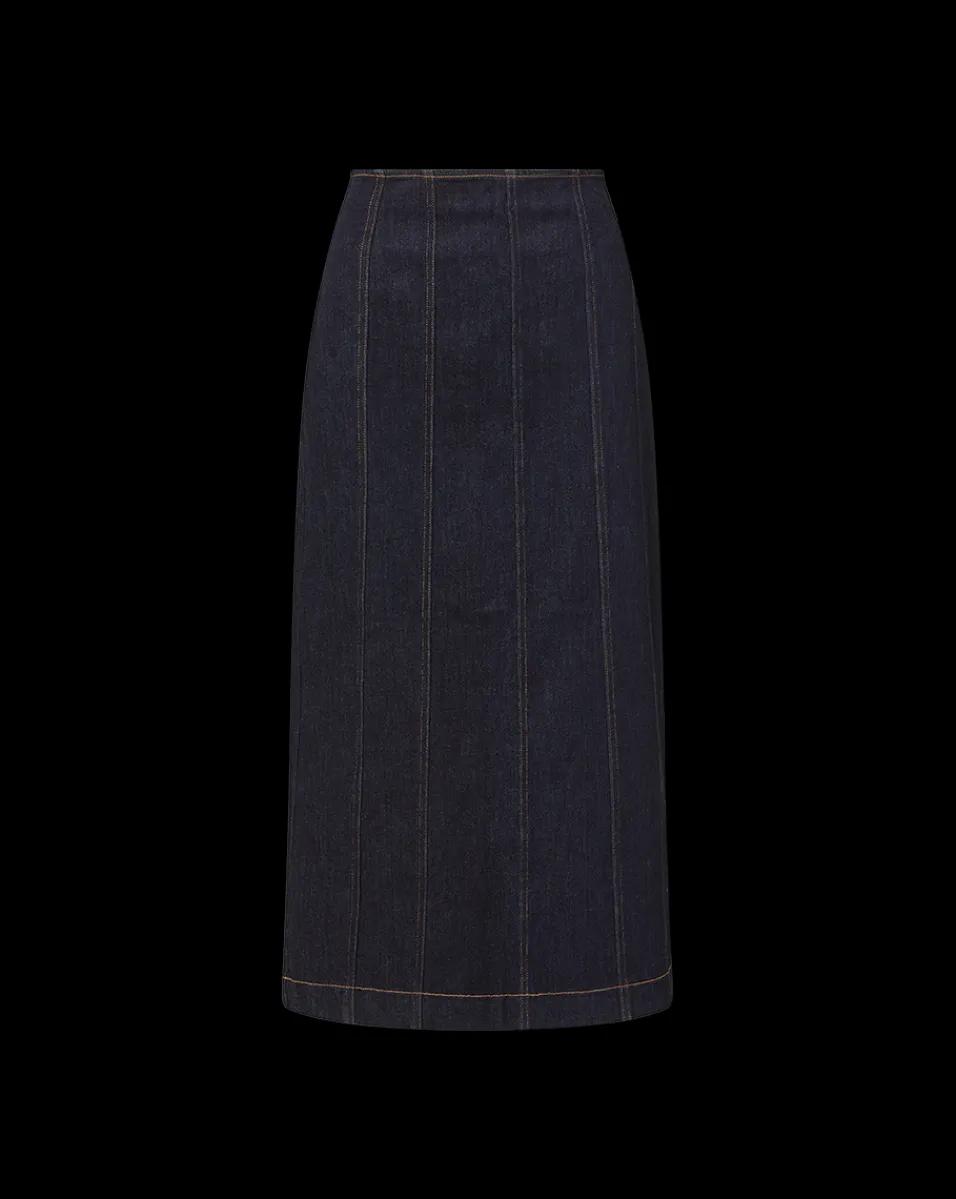 Fiona Maxi Denim Skirt in Dark Wash>Veronica Beard Outlet