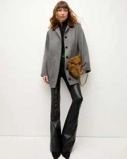 Freya Wool Blend Dickey Coat in Heather Grey><noscript><img width=