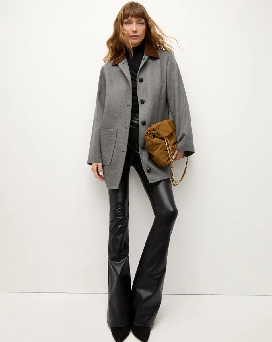Freya Wool Blend Dickey Coat in Heather Grey>Veronica Beard New