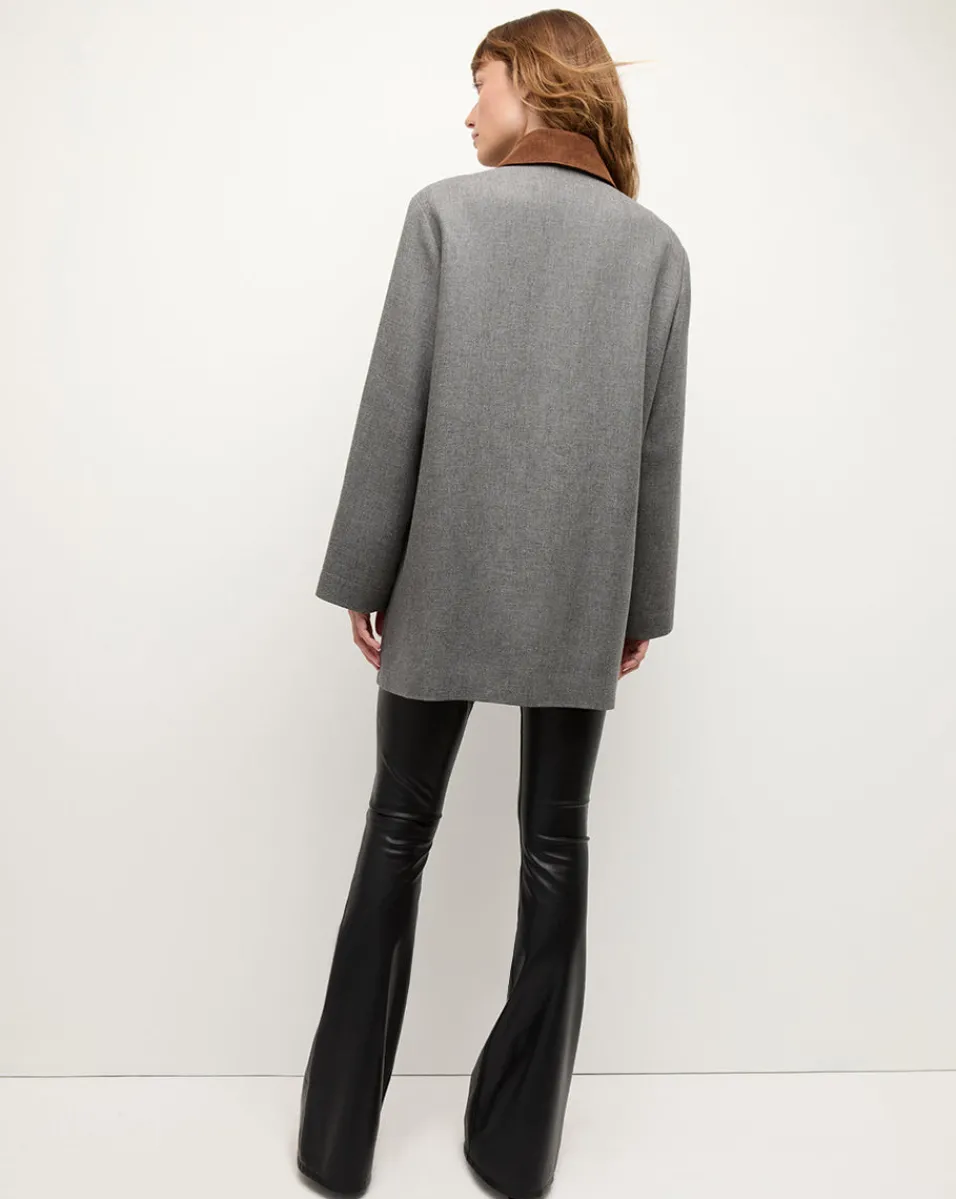 Freya Wool Blend Dickey Coat in Heather Grey>Veronica Beard New