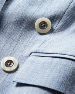 Gaya Metallic Pinstripe Dickey Jacket in Blue Oasis>Veronica Beard Sale