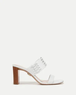 Georgie White Woven Leather Heeled Sandal>Veronica Beard