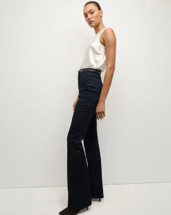 Gracie Belted Denim Pant in Dark Wash>Veronica Beard Best