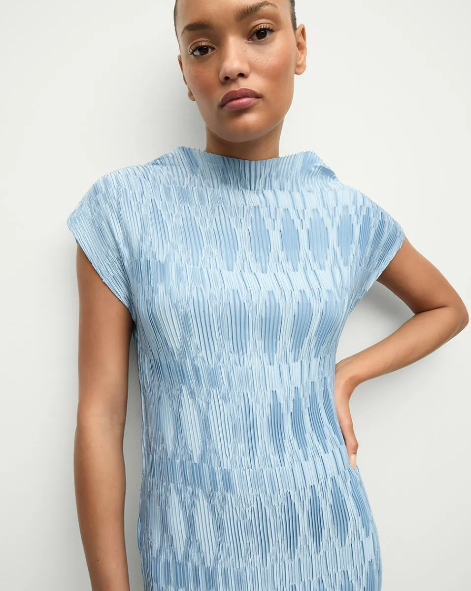 Gramercy Pleated Dress in Blue Sky>Veronica Beard Hot
