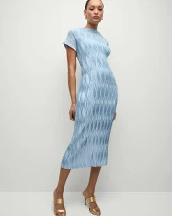 Gramercy Pleated Dress in Blue Sky><noscript><img width=