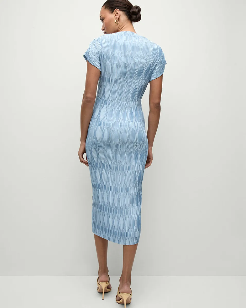 Gramercy Pleated Dress in Blue Sky>Veronica Beard Hot