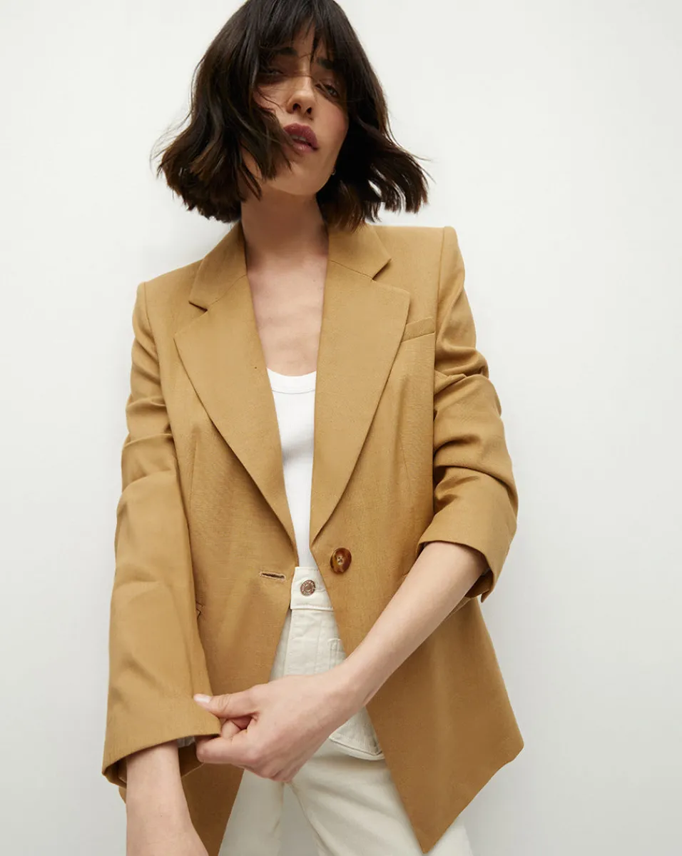Hayward Khaki Linen Jacket | Relaxed Fit>Veronica Beard Best