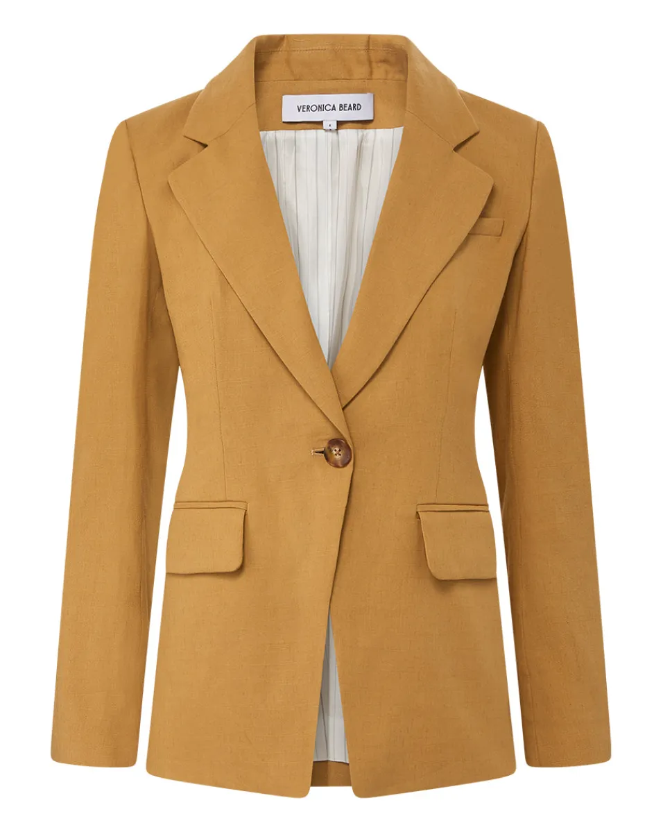 Hayward Khaki Linen Jacket | Relaxed Fit>Veronica Beard Best