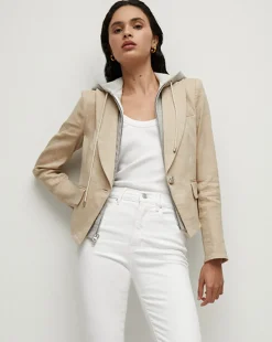 Hosanna Khaki Linen Dickey Jacket>Veronica Beard Outlet