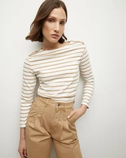 Hovey Striped Top in>Veronica Beard Sale