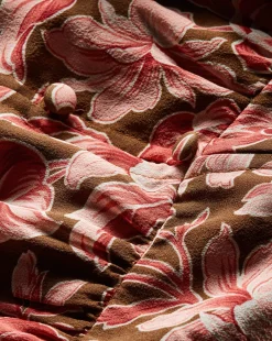 Isra Silk Dress in Deep Ochre Multi><noscript><img width=