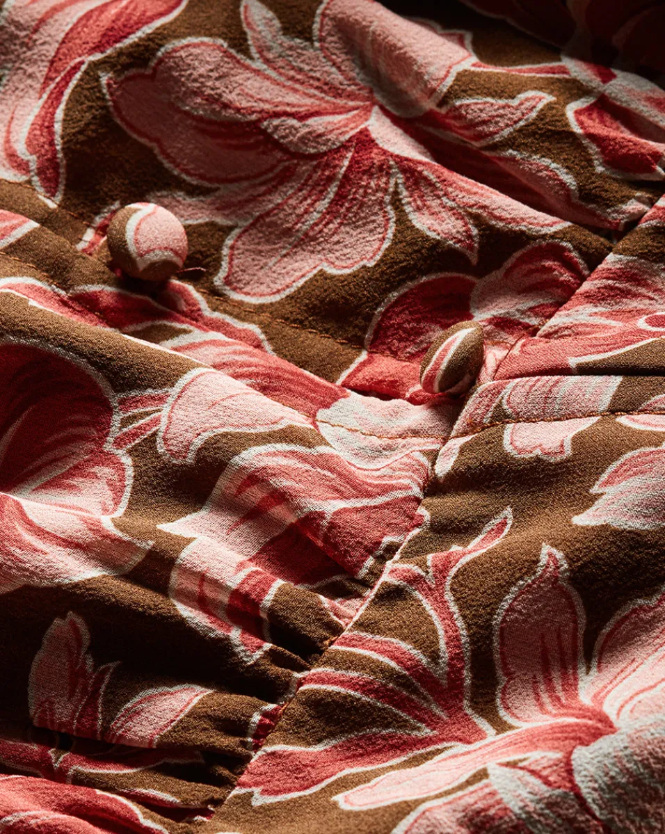 Isra Silk Dress in Deep Ochre Multi>Veronica Beard Online