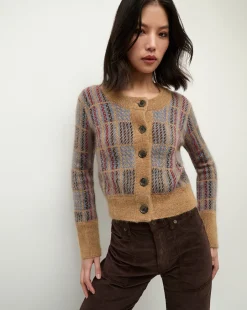 Jacira Plaid Cardigan in Russet>Veronica Beard Discount