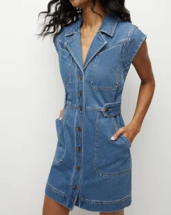 Jax Denim Shirtdress in Light Cornflower>Veronica Beard New