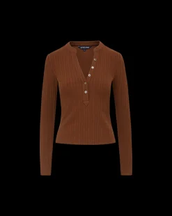 Jocelyn Henley Shirt in Brown><noscript><img width=