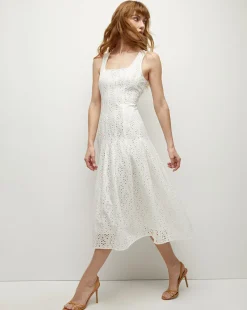 Jolie Cotton Eyelet Dress in>Veronica Beard Clearance