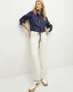 Kaeli Twill Half-Zip Anorak in>Veronica Beard