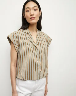 Kasa Pinstripe Button-Down Top>Veronica Beard New