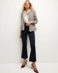 Katie Plaid Dickey Jacket in Oat, Pink & Red Check>Veronica Beard