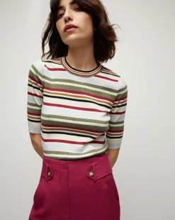 Kavya color Striped Ribbed Sweater>Veronica Beard Outlet