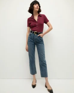 Kearney Button-Down Tee in>Veronica Beard Hot