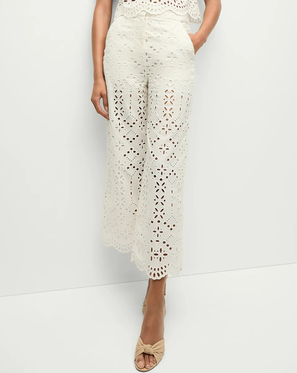 Kemper Cotton Eyelet Pant in>Veronica Beard Best