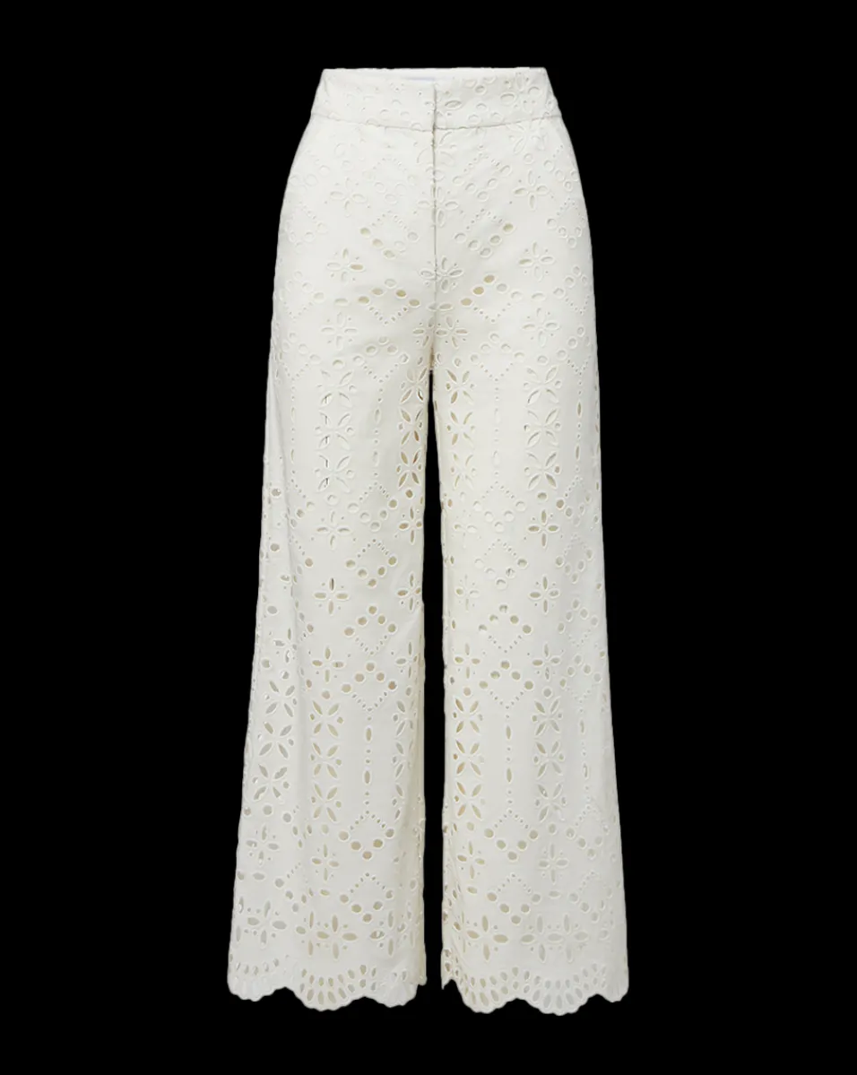 Kemper Cotton Eyelet Pant in>Veronica Beard Best
