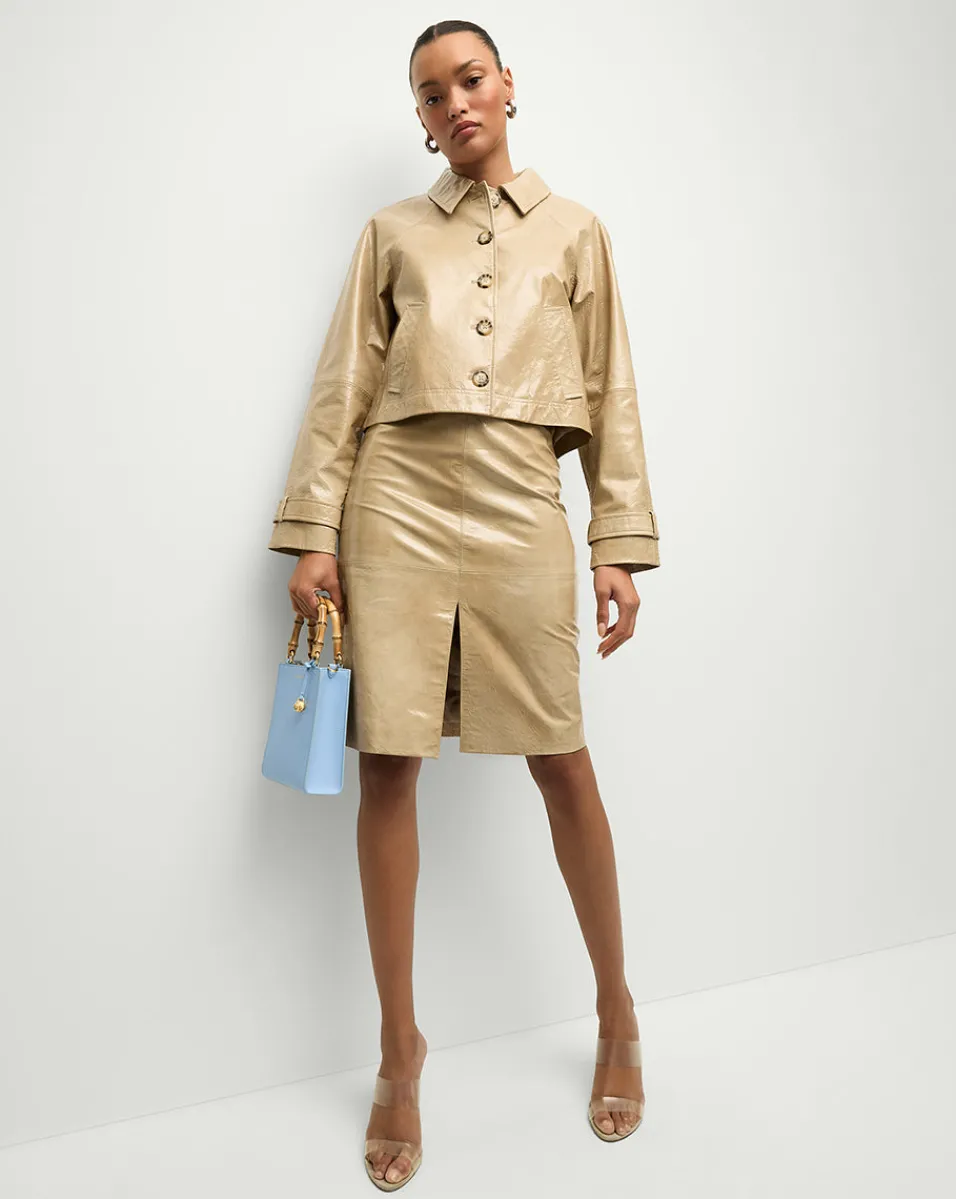 Kian Coated Leather Jacket in>Veronica Beard Best