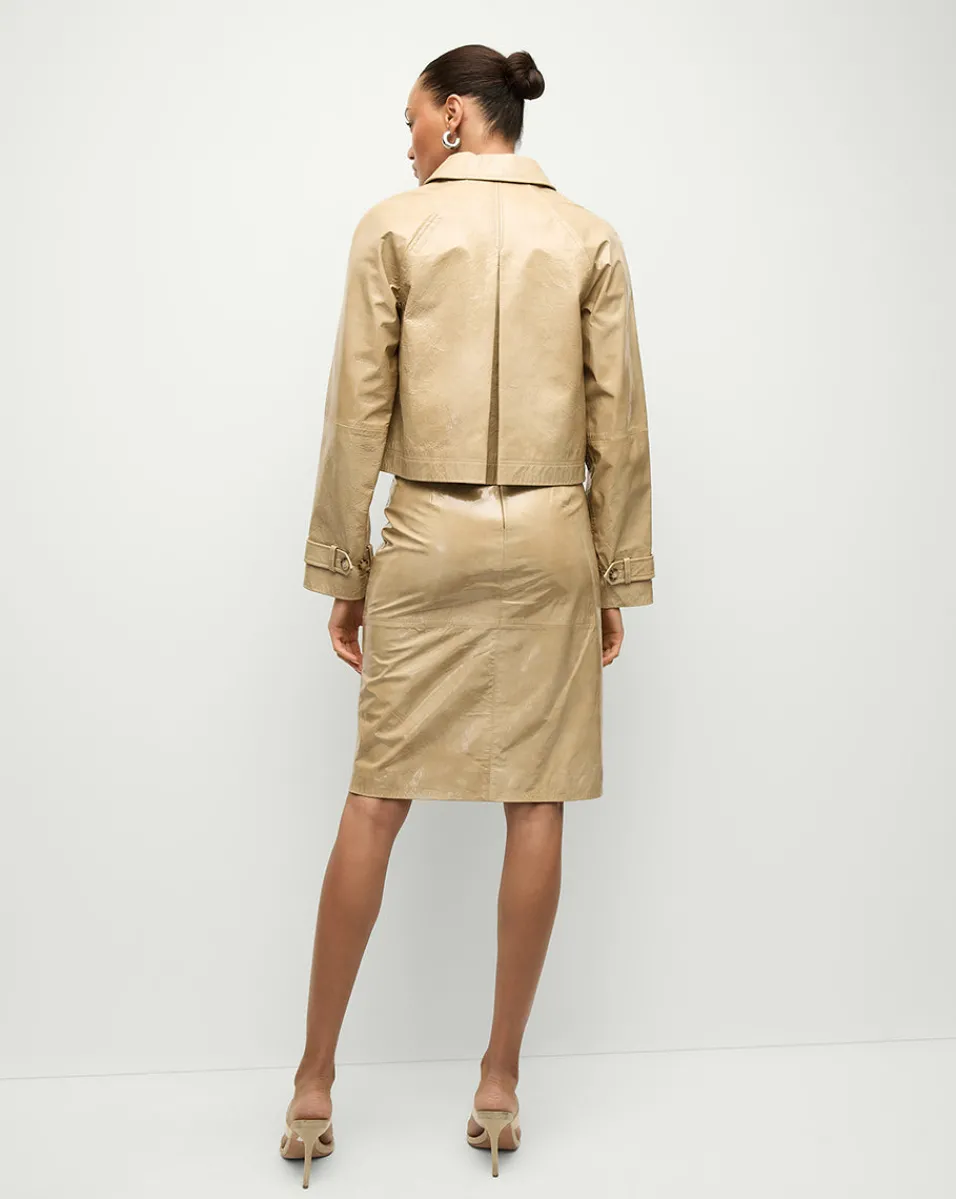 Kian Coated Leather Jacket in>Veronica Beard Best