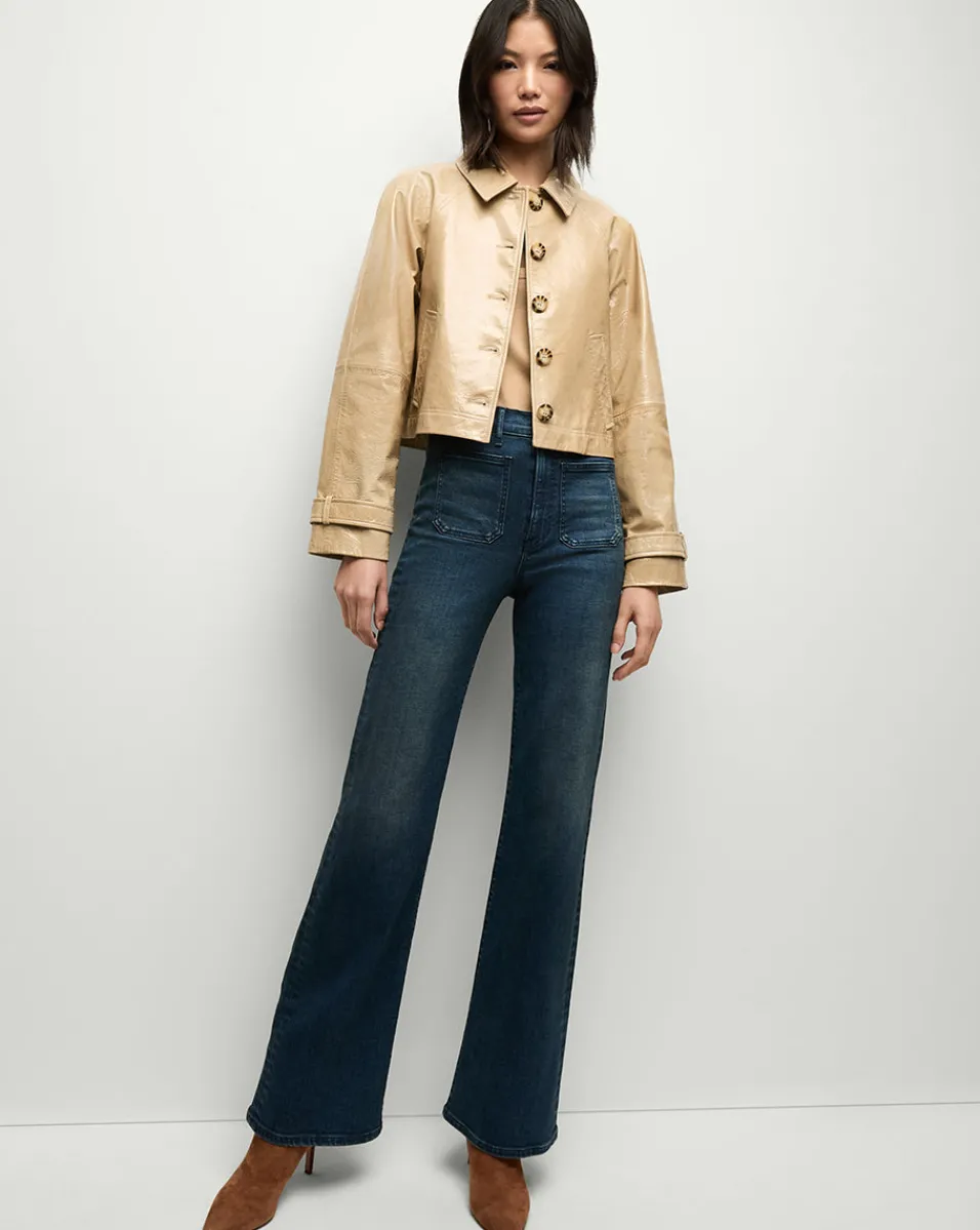 Kian Coated Leather Jacket in>Veronica Beard Best