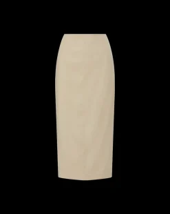 Kimpton Stretch-Linen Skirt in Stone Khaki><noscript><img width=