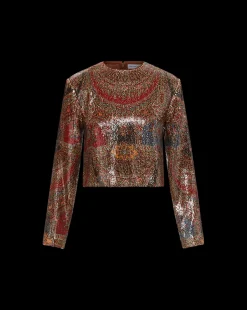 Kippa Top in Red Multi><noscript><img width=